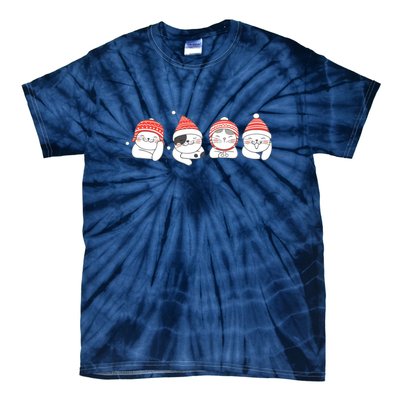 Cute Kitty Cats Christmas, Festive Tie-Dye T-Shirt