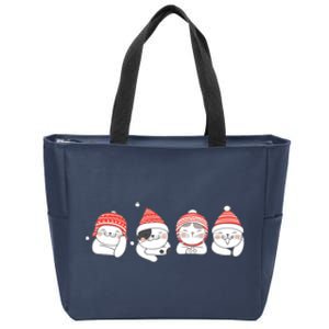 Cute Kitty Cats Christmas, Festive Zip Tote Bag