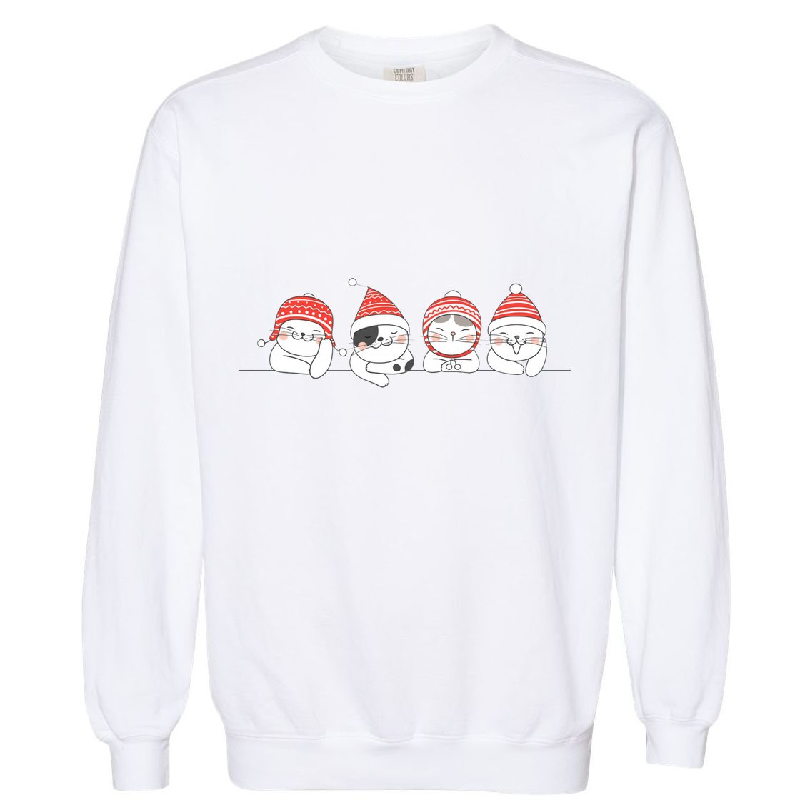 Cute Kitty Cats Christmas, Festive Garment-Dyed Sweatshirt