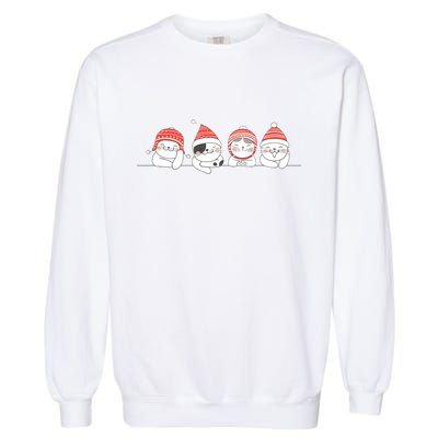 Cute Kitty Cats Christmas, Festive Garment-Dyed Sweatshirt