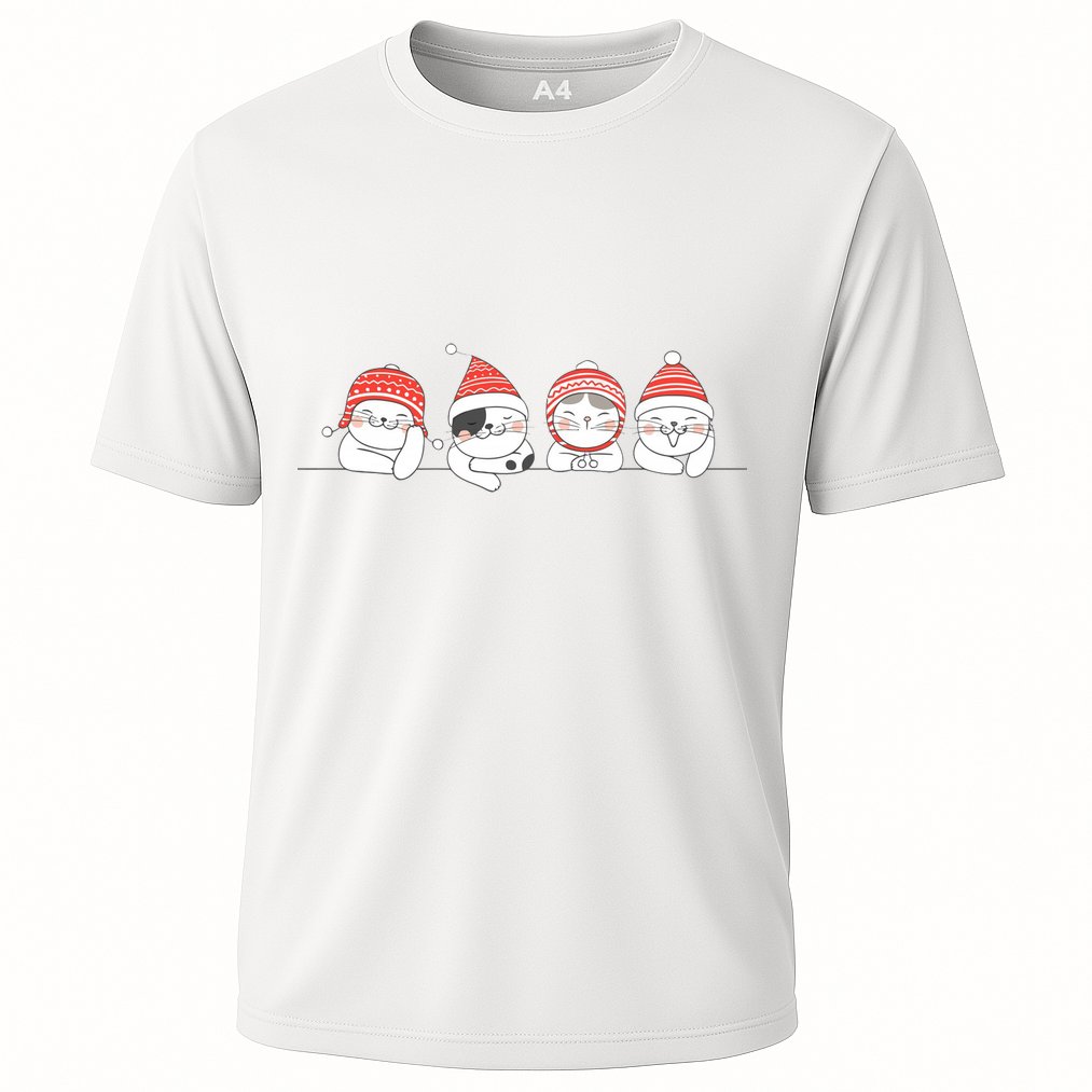 Cute Kitty Cats Christmas, Festive Cooling Performance Crew T-Shirt