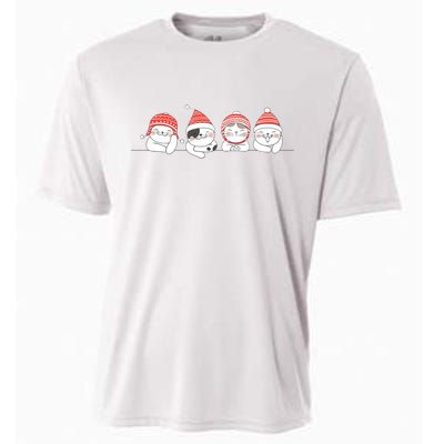 Cute Kitty Cats Christmas, Festive Cooling Performance Crew T-Shirt