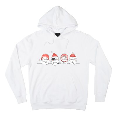 Cute Kitty Cats Christmas, Festive Hoodie