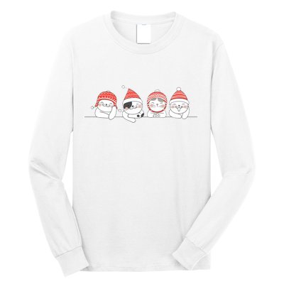 Cute Kitty Cats Christmas, Festive Long Sleeve Shirt