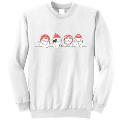 Cute Kitty Cats Christmas, Festive Sweatshirt