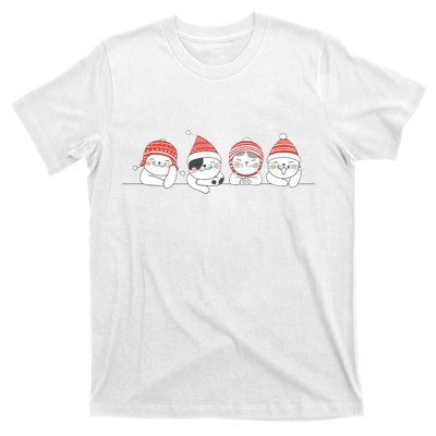 Cute Kitty Cats Christmas, Festive T-Shirt