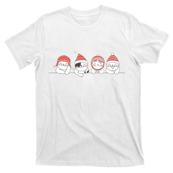 Cute Kitty Cats Christmas, Festive T-Shirt