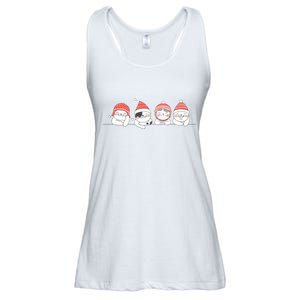 Cute Kitty Cats Christmas, Festive Ladies Essential Flowy Tank