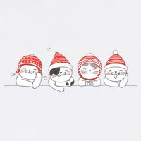 Cute Kitty Cats Christmas, Festive Polo