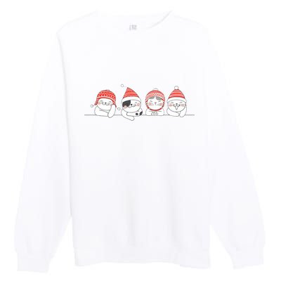 Cute Kitty Cats Christmas, Festive Premium Crewneck Sweatshirt