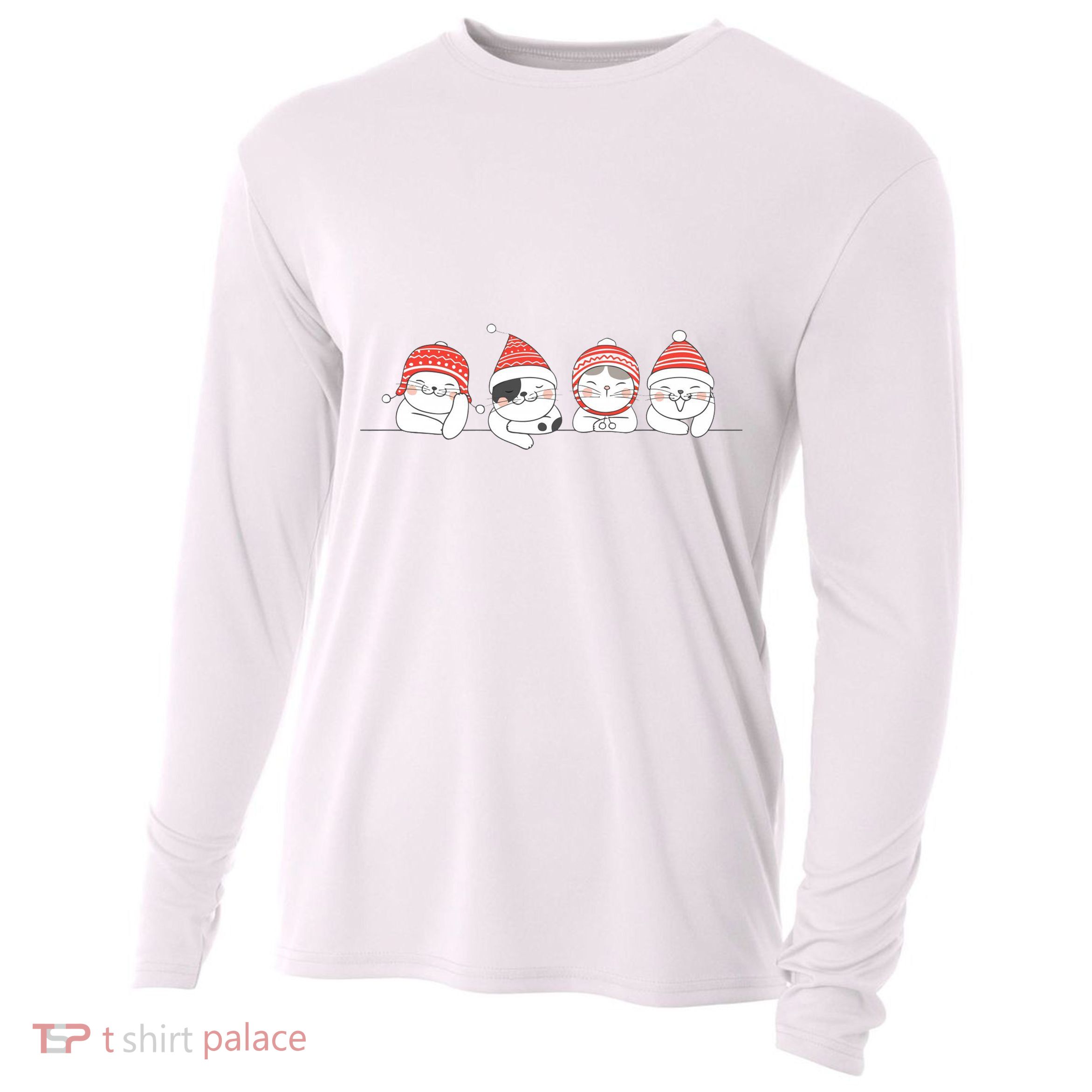 Cute Kitty Cats Christmas, Festive Cooling Performance Long Sleeve Crew