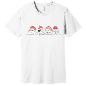 Cute Kitty Cats Christmas, Festive Premium T-Shirt