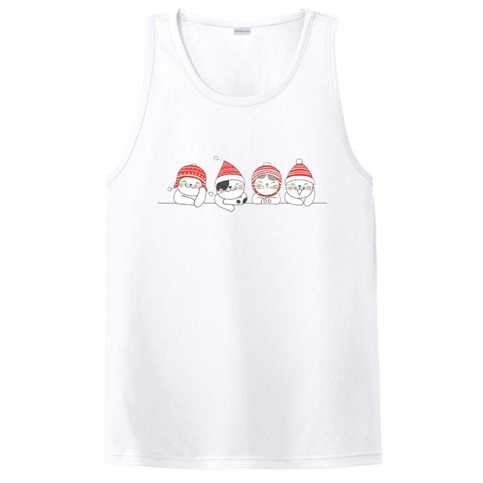 Cute Kitty Cats Christmas, Festive PosiCharge Competitor Tank