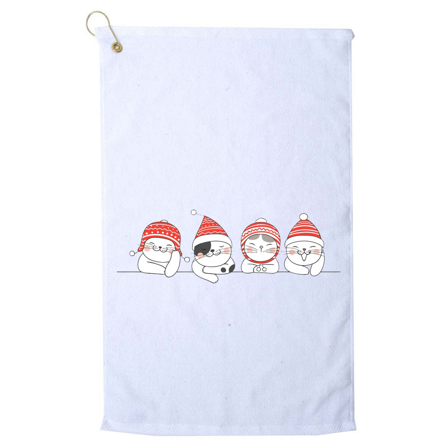 Cute Kitty Cats Christmas, Festive Golf Towel