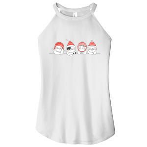 Cute Kitty Cats Christmas, Festive Women's Perfect Tri Rocker Tank