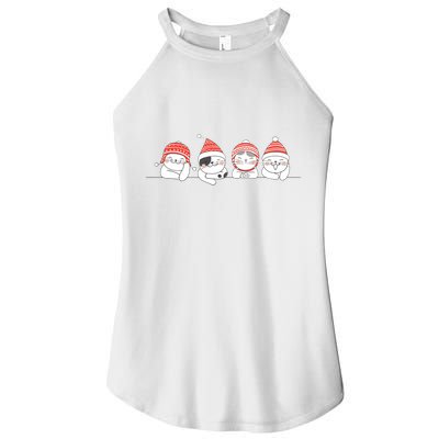 Cute Kitty Cats Christmas, Festive Women's Perfect Tri Rocker Tank