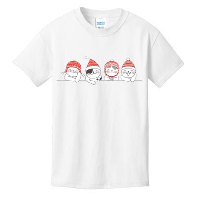 Cute Kitty Cats Christmas, Festive Kids T-Shirt