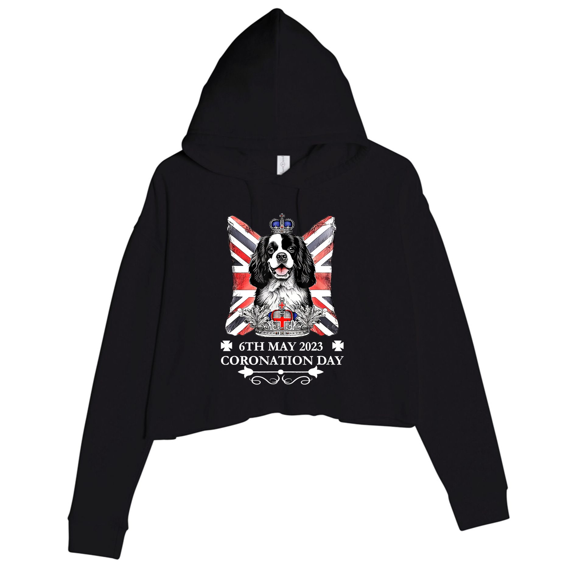 Cavalier King Charles Iii Coronation Spaniel Dog Adults Crop Fleece Hoodie