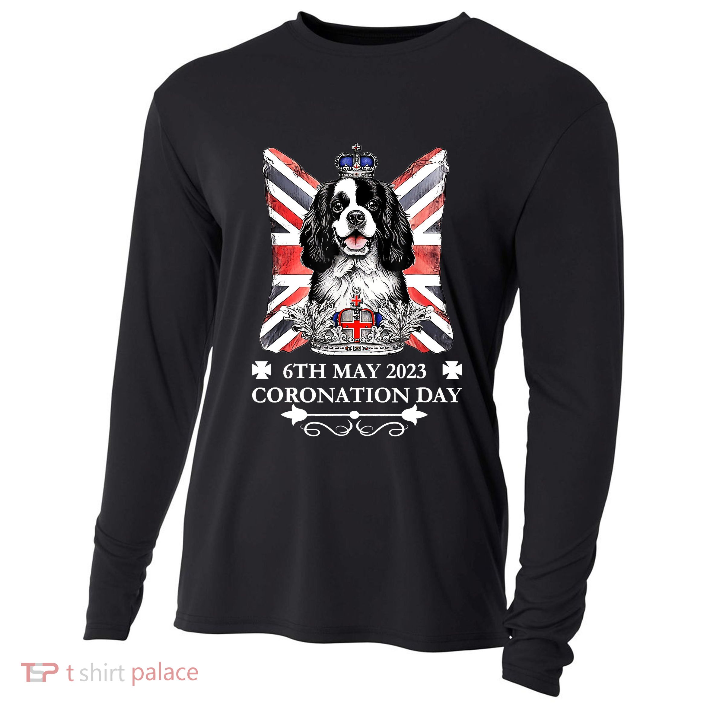 Cavalier King Charles Iii Coronation Spaniel Dog Adults Cooling Performance Long Sleeve Crew