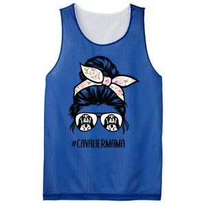 Cavalier King Charles Spaniel Mom Messy Bun Hair Glasses Gift Mesh Reversible Basketball Jersey Tank