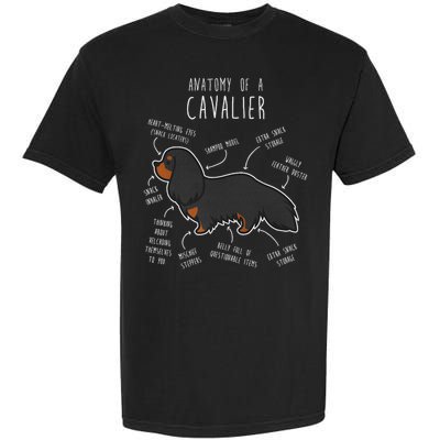 Cavalier King Charles Spaniel Dog Black Tan Funny Anatomy Garment-Dyed Heavyweight T-Shirt