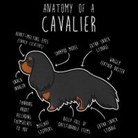 Cavalier King Charles Spaniel Dog Black Tan Funny Anatomy Impact Tech Backpack