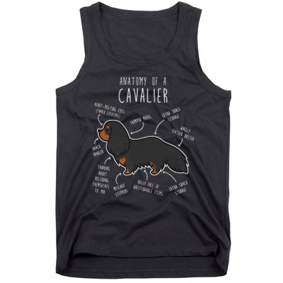 Cavalier King Charles Spaniel Dog Black Tan Funny Anatomy Tank Top