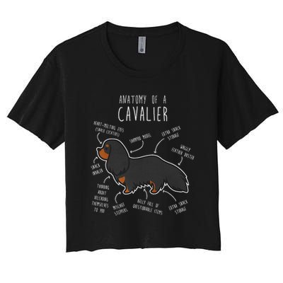 Cavalier King Charles Spaniel Dog Black Tan Funny Anatomy Crop Top