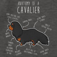 Cavalier King Charles Spaniel Dog Black Tan Funny Anatomy Vector Backpack