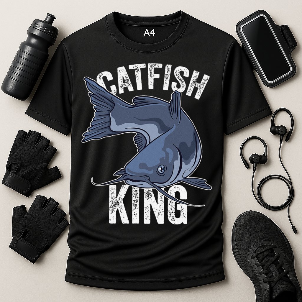 Catfish King Catfish Fishing Catfishing Cooling Performance Crew T-Shirt