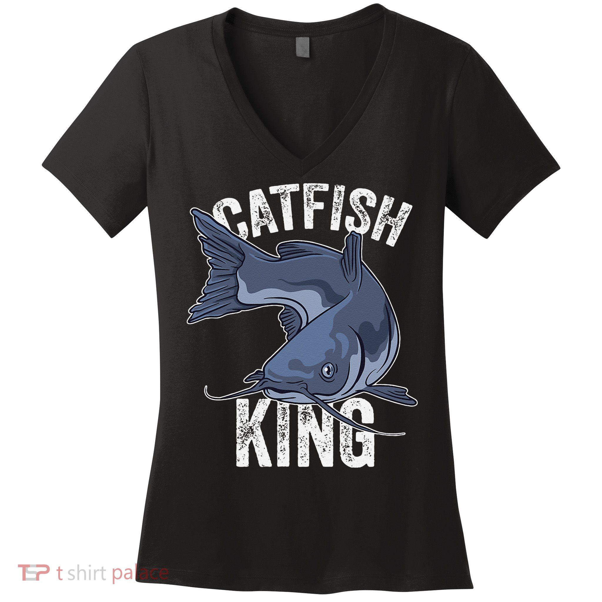 Catfish King Catfish Fishing Catfishing Women's V-Neck T-Shirt