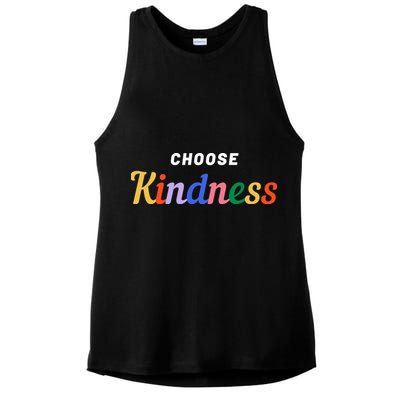 Choose Kindness Colorful Positive Quote Ladies PosiCharge Tri-Blend Wicking Tank