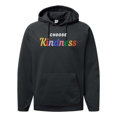 Choose Kindness Colorful Positive Quote Performance Fleece Hoodie