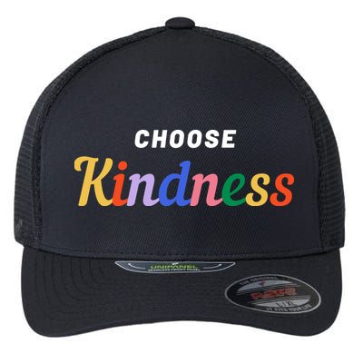 Choose Kindness Colorful Positive Quote Flexfit Unipanel Trucker Cap