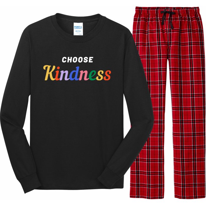 Choose Kindness Colorful Positive Quote Long Sleeve Pajama Set