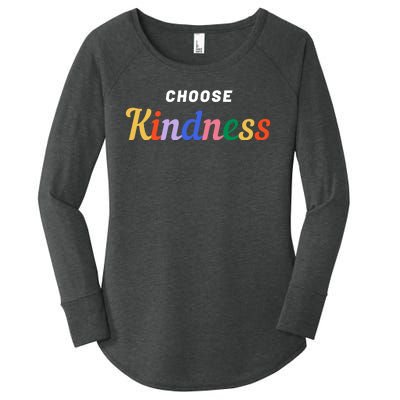 Choose Kindness Colorful Positive Quote Women's Perfect Tri Tunic Long Sleeve Shirt