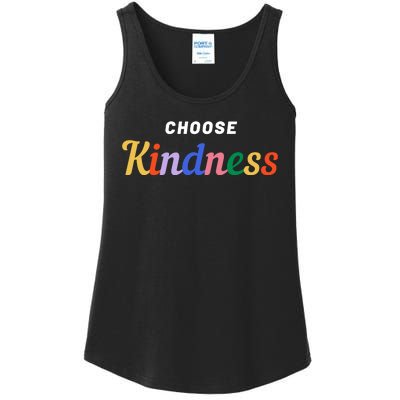 Choose Kindness Colorful Positive Quote Ladies Essential Tank