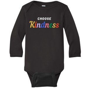 Choose Kindness Colorful Positive Quote Baby Long Sleeve Bodysuit