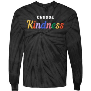 Choose Kindness Colorful Positive Quote Tie-Dye Long Sleeve Shirt