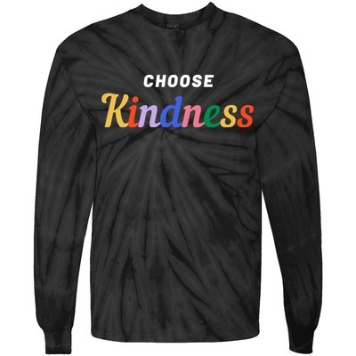 Choose Kindness Colorful Positive Quote Tie-Dye Long Sleeve Shirt