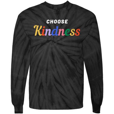 Choose Kindness Colorful Positive Quote Tie-Dye Long Sleeve Shirt