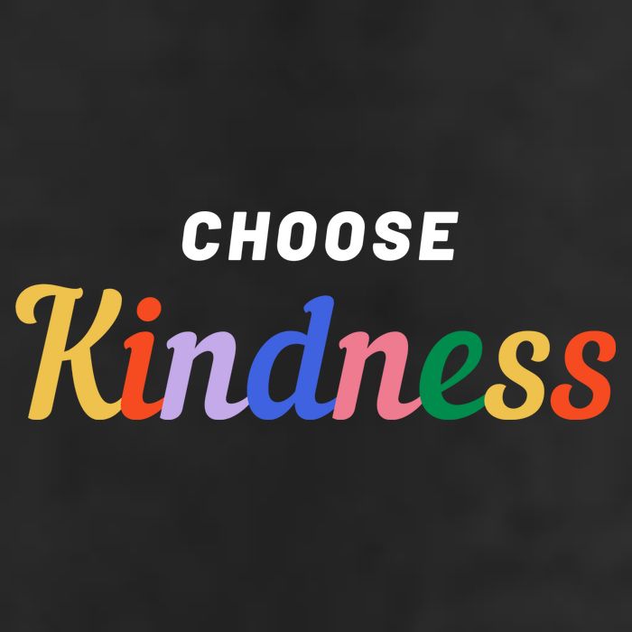 Choose Kindness Colorful Positive Quote Golf Towel