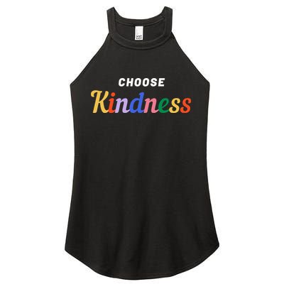 Choose Kindness Colorful Positive Quote Women's Perfect Tri Rocker Tank