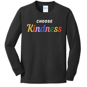 Choose Kindness Colorful Positive Quote Kids Long Sleeve Shirt