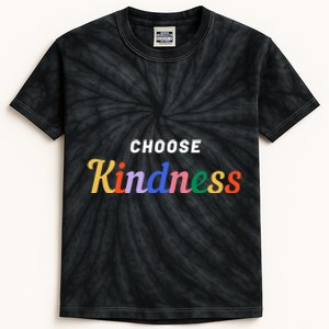 Choose Kindness Colorful Positive Quote Kids Tie-Dye T-Shirt