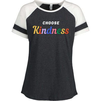 Choose Kindness Colorful Positive Quote Enza Ladies Jersey Colorblock Tee