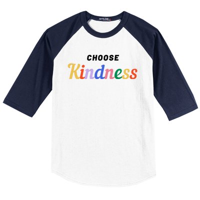 Choose Kindness Colorful Positive Quote Baseball Sleeve Shirt