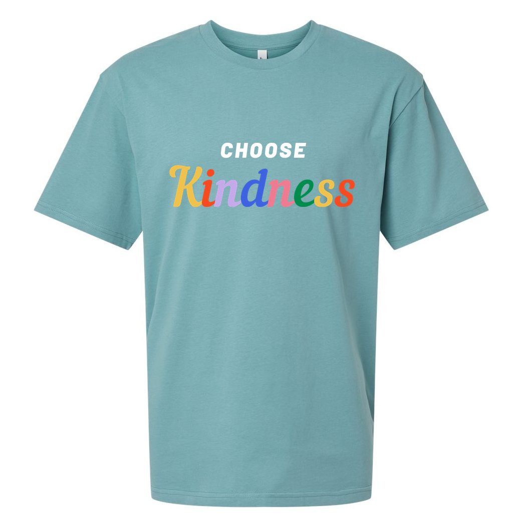 Choose Kindness Colorful Positive Quote Sueded Cloud Jersey T-Shirt