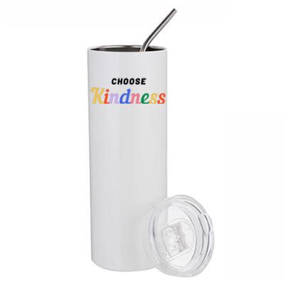 Choose Kindness Colorful Positive Quote Stainless Steel Tumbler