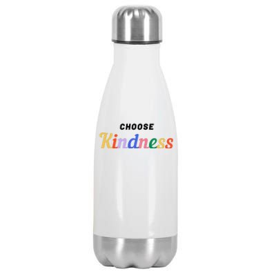 Choose Kindness Colorful Positive Quote Stainless Steel Insulated Water Bottle